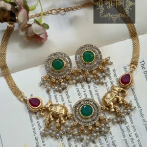 Rajwadi/Matte polish Choker Neckpiece