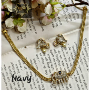 Copper Based Antique Gold Polished Diamond Cut Set